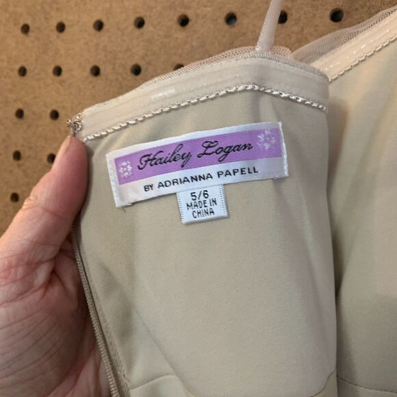 Vintage Dress Y2k Formal Prom Fairy Goth Whimsygoth 5/6 Hailey Logan Beige Gold - Picture 4 of 7